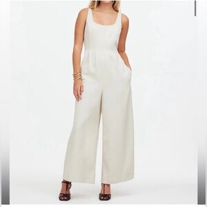 Madewell Cream Sleeveless Scoop Neck Jumpsuit